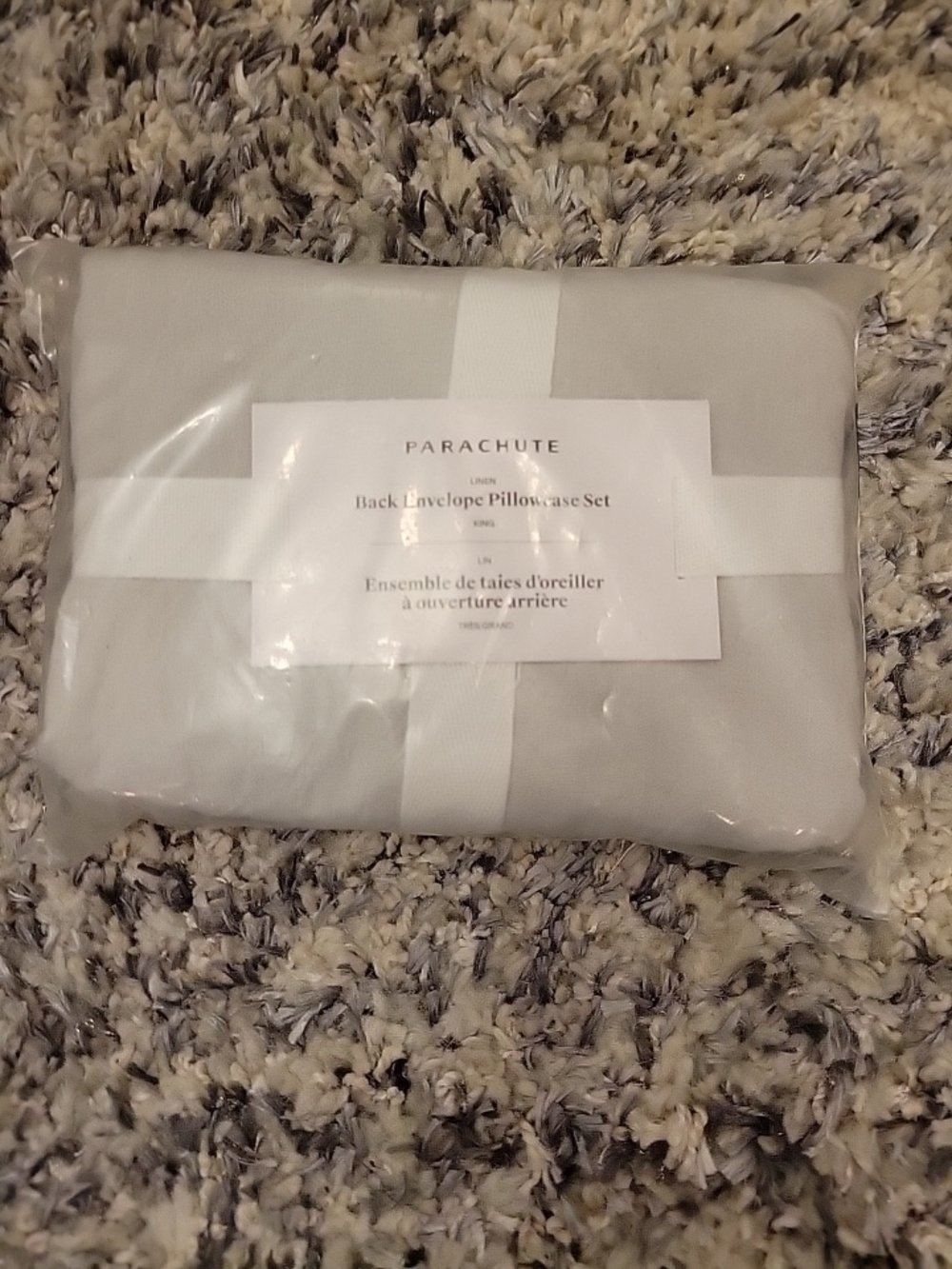 NWT Parachute Back Envelope Fog Linen Pillowcase Set Size King